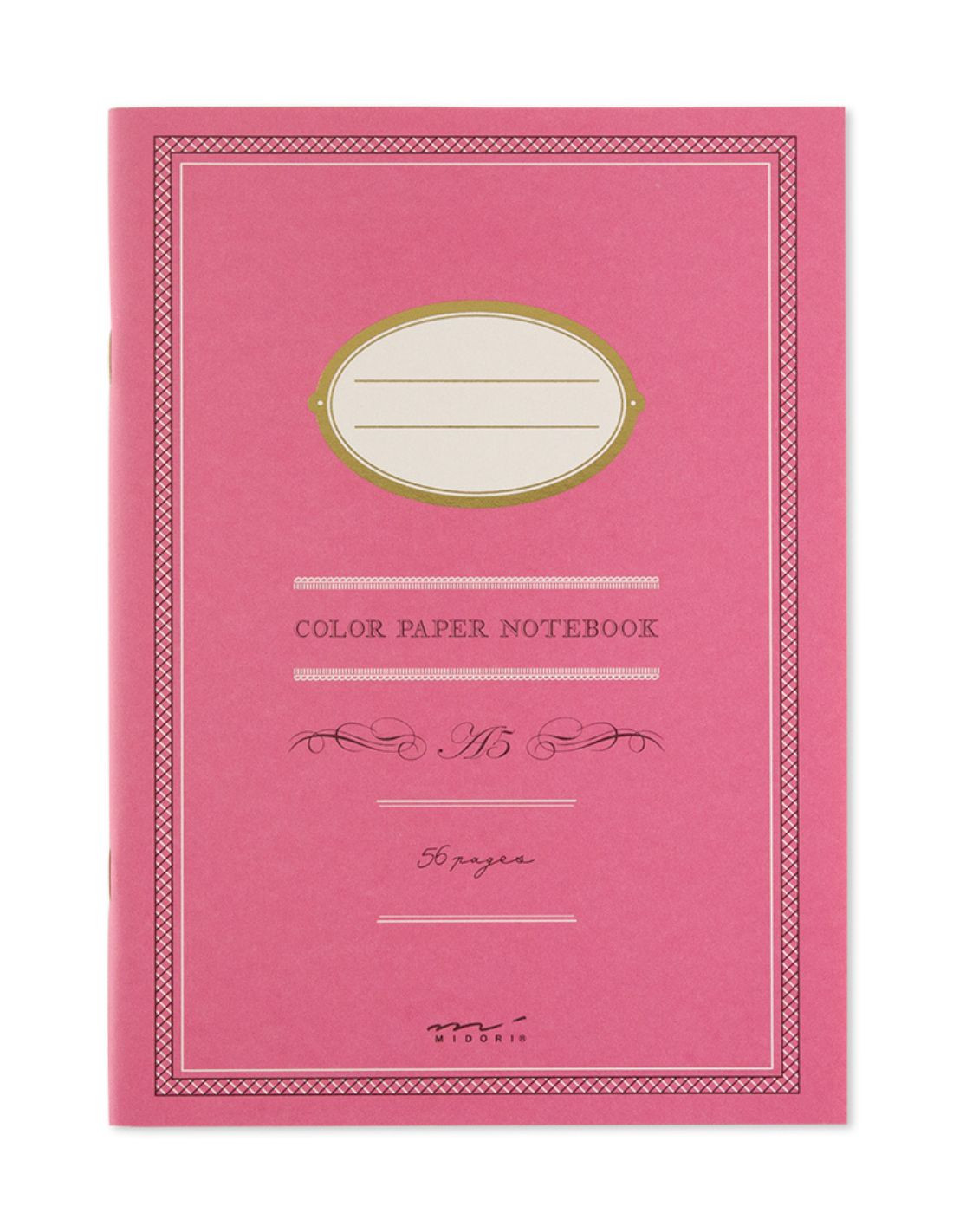 Cahier A5 ligné - Papier coloré - Rose - Midori|Papeterie Makkura