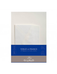 10 feuilles A4 et 5 enveloppes DL - Vergé de France Extra blanc - G. Lalo
