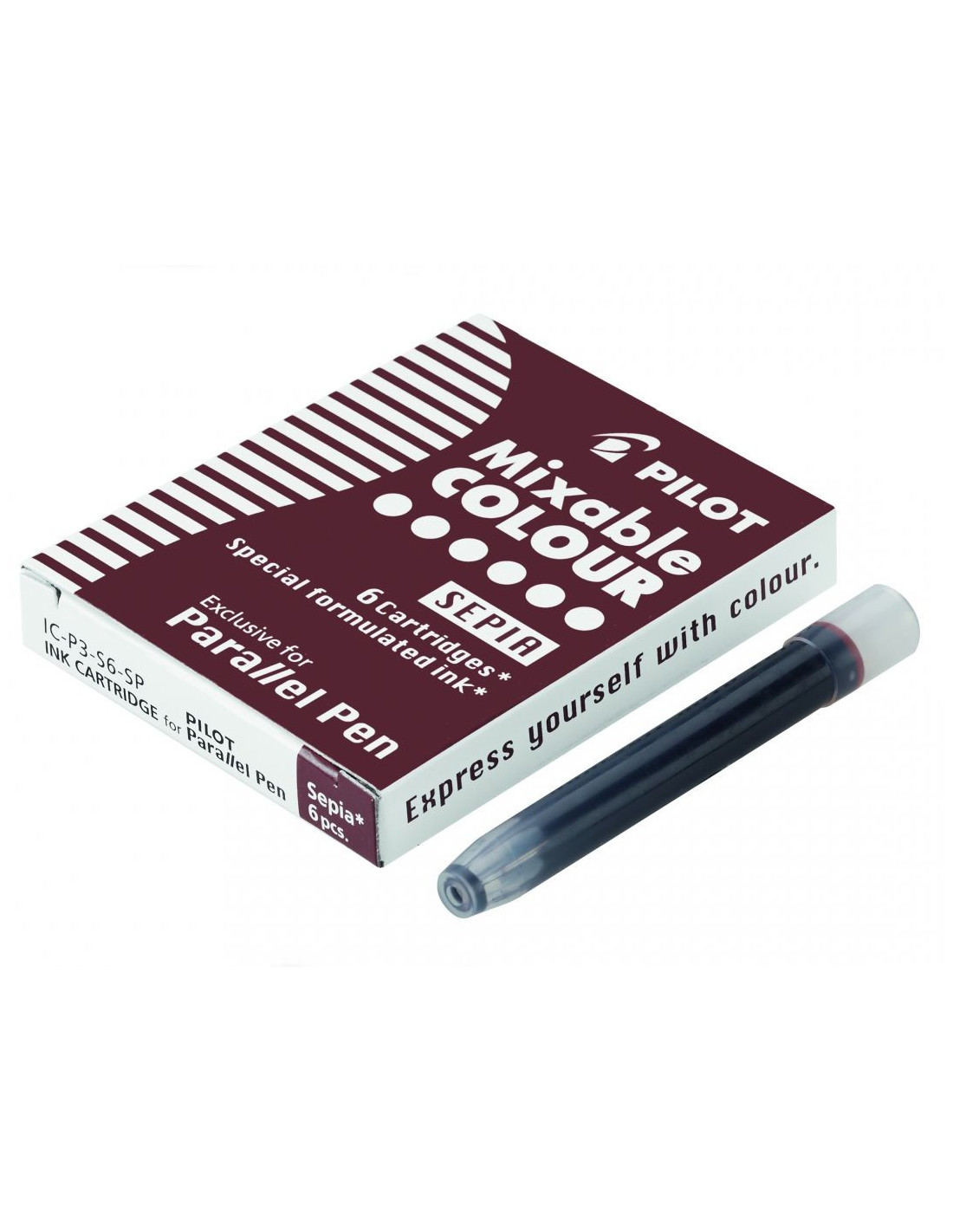 6 ink cartridges for Parallel Pen - Sepia - Pilot Papeterie Makkura