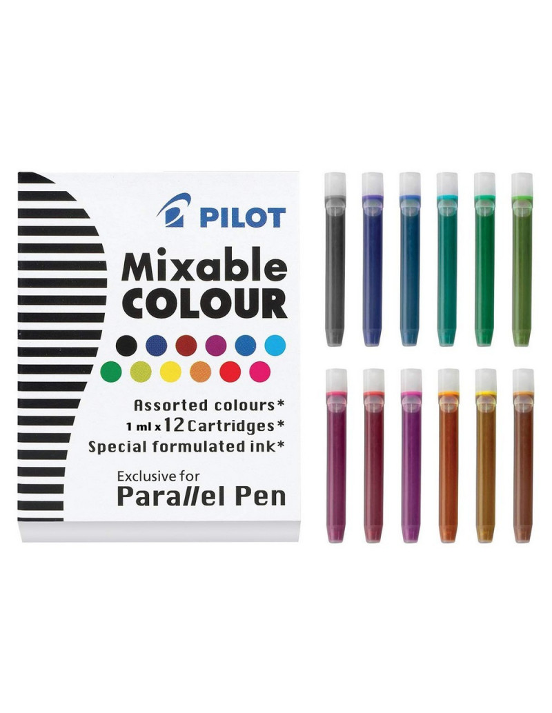 12 cartouches d'encre pour Parallel Pen - 12 couleurs - Pilot