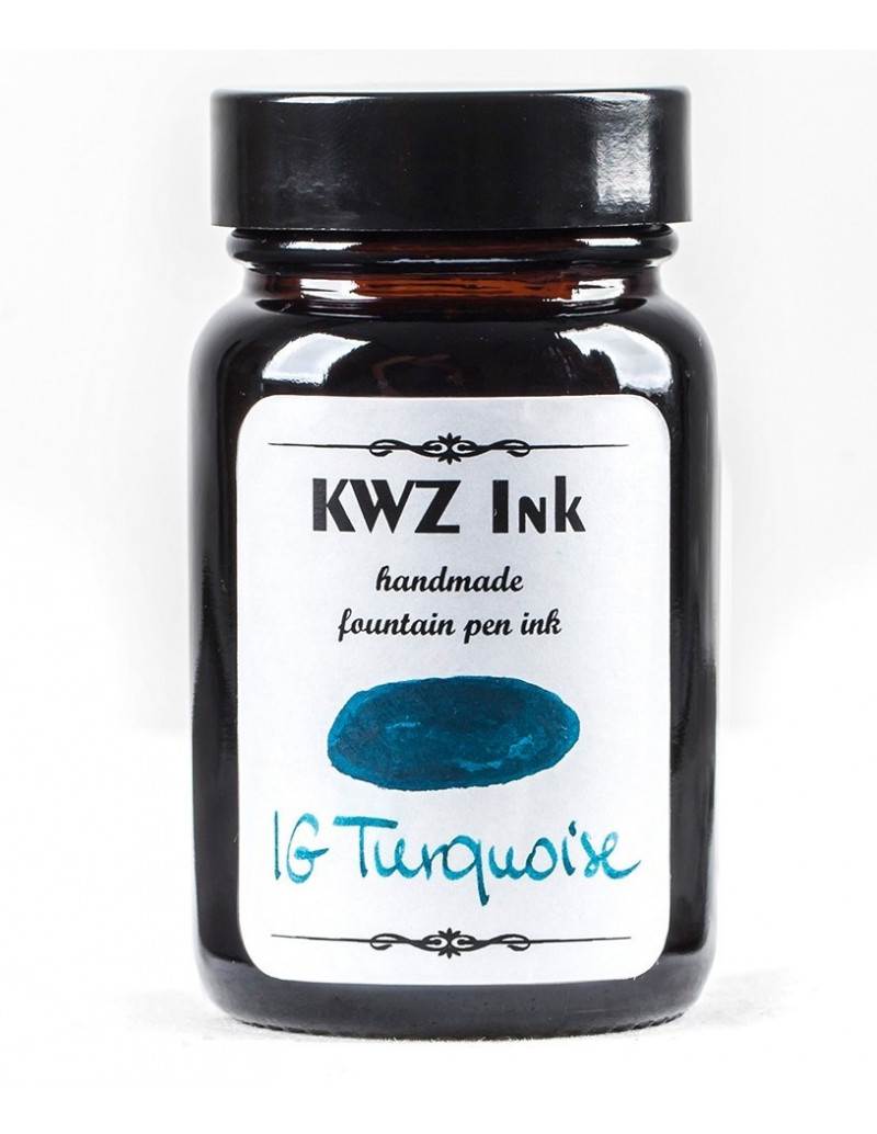Encre artisanale métallo-gallique 60ml - IG Turquoise - KWZ ink